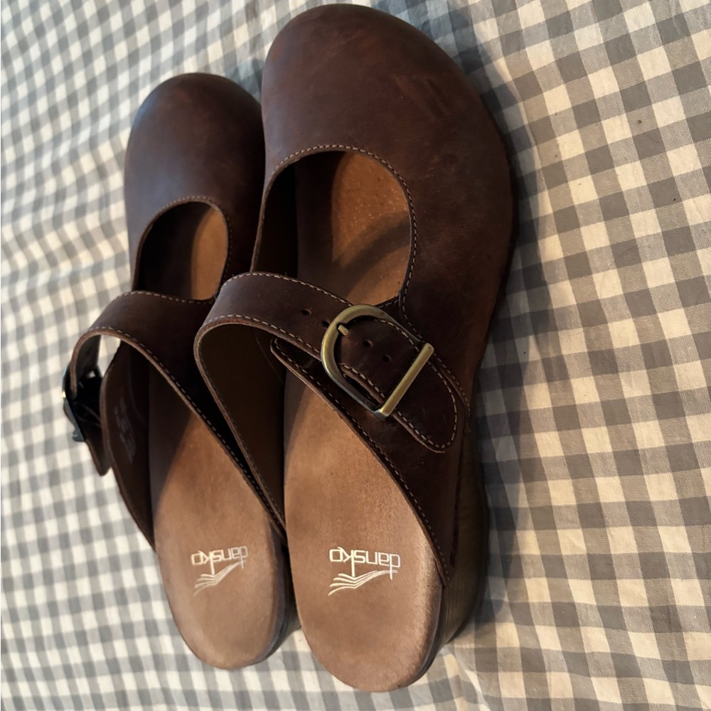 Dansko Dark Brown Buckle Mary Janes
